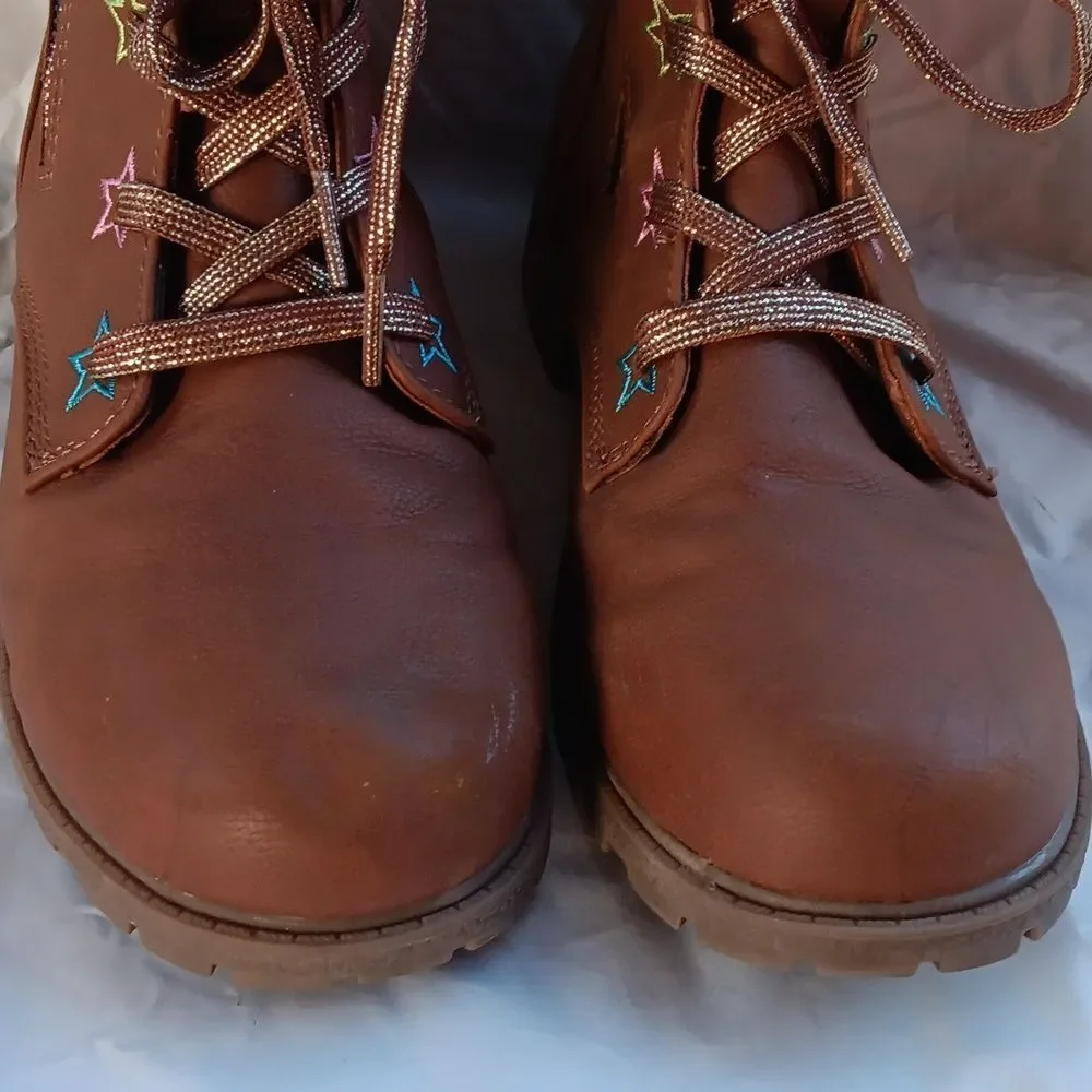 Land's End Brown Star-Embellished Women's Boots Youth 6-Womens 8